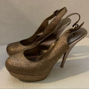 Candies platform shoes bronze gold size 6.5